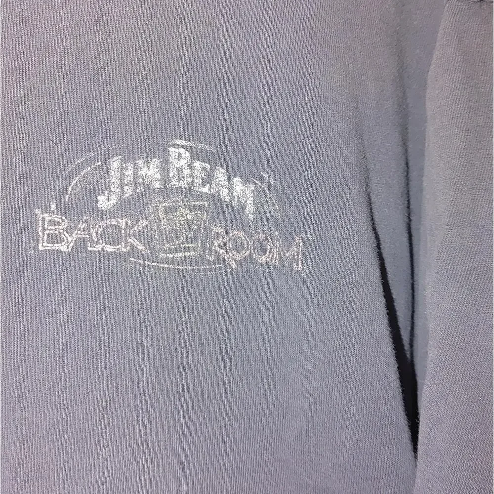Jim Beam Backroom Double Graphic Tee Distressed XL‎ Washed Black Short Sleeve - Picture 8 of 8